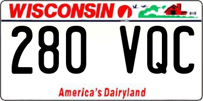 WI license plate 280VQC