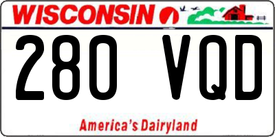 WI license plate 280VQD