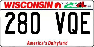 WI license plate 280VQE