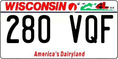 WI license plate 280VQF