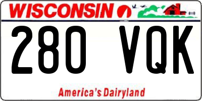 WI license plate 280VQK
