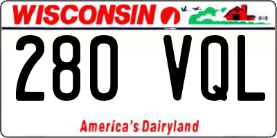 WI license plate 280VQL