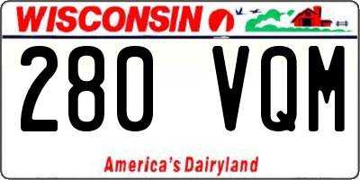 WI license plate 280VQM