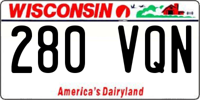 WI license plate 280VQN