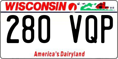 WI license plate 280VQP