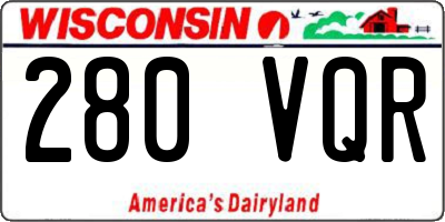 WI license plate 280VQR