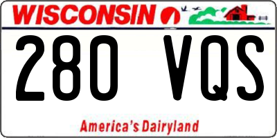 WI license plate 280VQS