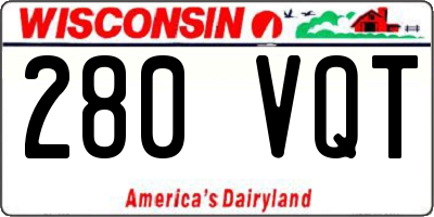 WI license plate 280VQT