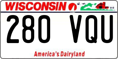 WI license plate 280VQU