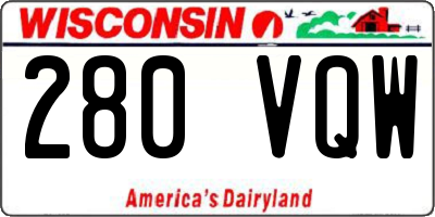 WI license plate 280VQW