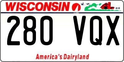 WI license plate 280VQX