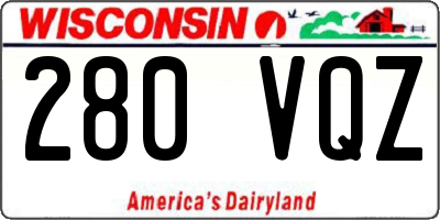 WI license plate 280VQZ