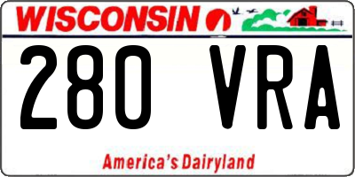 WI license plate 280VRA