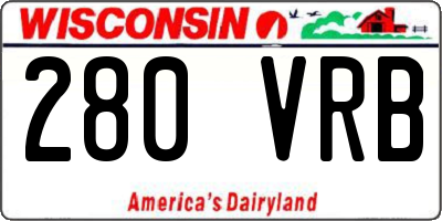WI license plate 280VRB