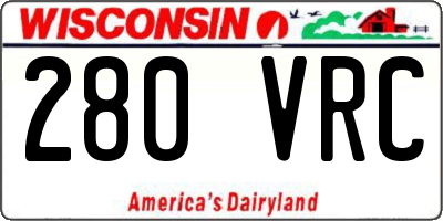 WI license plate 280VRC