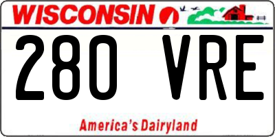 WI license plate 280VRE