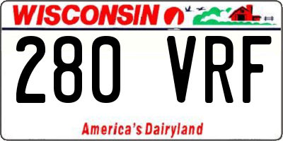 WI license plate 280VRF