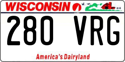 WI license plate 280VRG