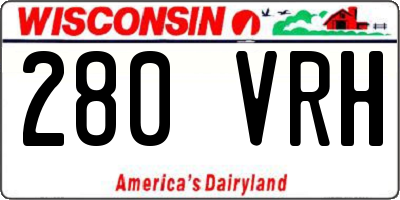 WI license plate 280VRH