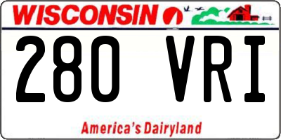 WI license plate 280VRI