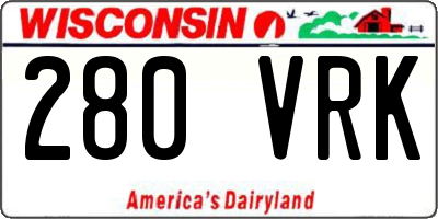 WI license plate 280VRK