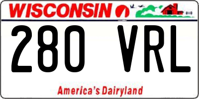WI license plate 280VRL