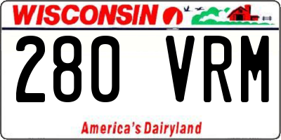 WI license plate 280VRM