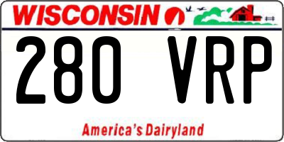 WI license plate 280VRP