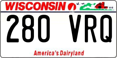 WI license plate 280VRQ