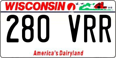 WI license plate 280VRR