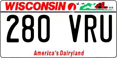 WI license plate 280VRU