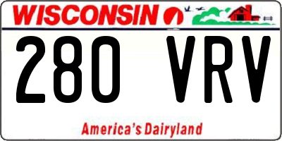 WI license plate 280VRV