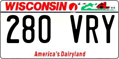 WI license plate 280VRY