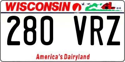 WI license plate 280VRZ