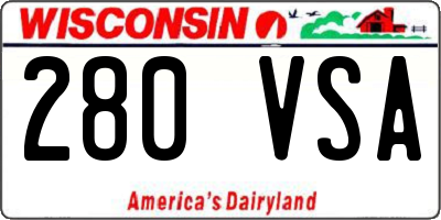 WI license plate 280VSA