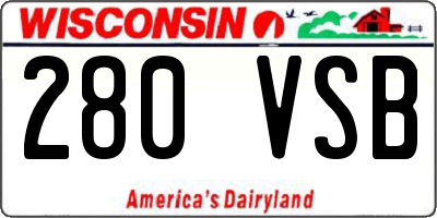 WI license plate 280VSB