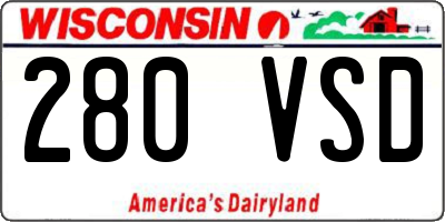 WI license plate 280VSD