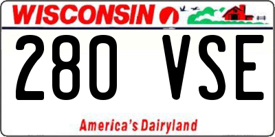 WI license plate 280VSE