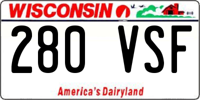 WI license plate 280VSF