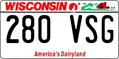 WI license plate 280VSG