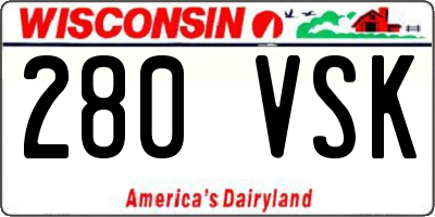 WI license plate 280VSK