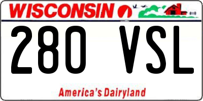 WI license plate 280VSL