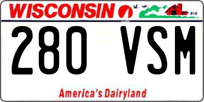 WI license plate 280VSM