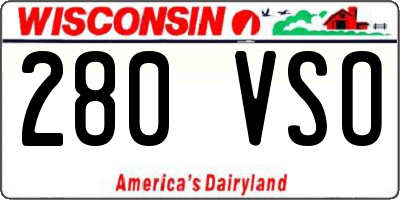 WI license plate 280VSO