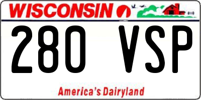 WI license plate 280VSP