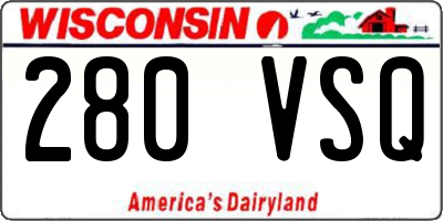 WI license plate 280VSQ