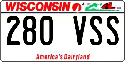 WI license plate 280VSS