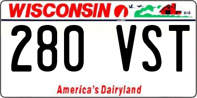 WI license plate 280VST