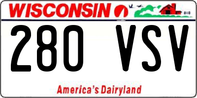WI license plate 280VSV