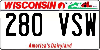 WI license plate 280VSW